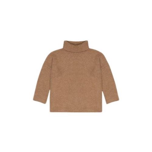 Oversized Ribbed Neck Jumper The New Society , Brown , Dames