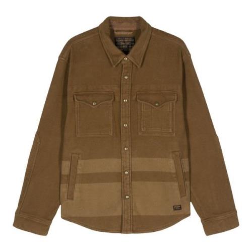 Olijf Deken Streep Beartooth Jac-Shirt Filson , Green , Heren