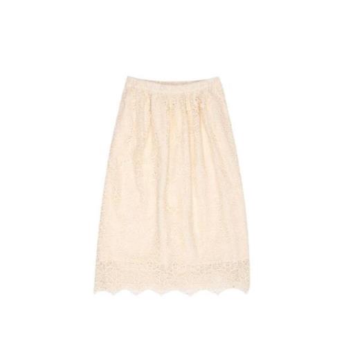 Vanilla Cream Rok met Stofdetail The New Society , Beige , Dames