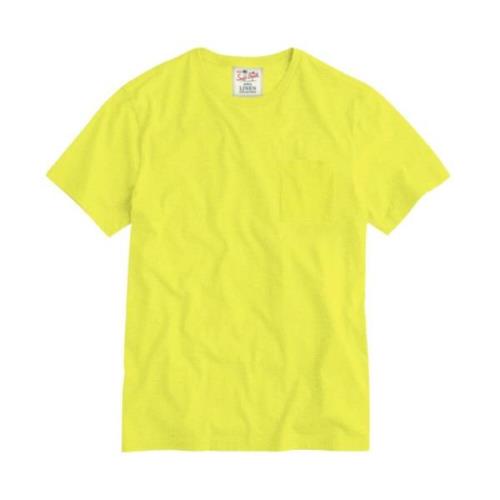 Linnen Heren T-shirt Diverse Kleuren MC2 Saint Barth , Yellow , Heren