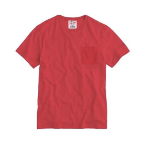 Linnen Heren T-shirt Diverse Kleuren MC2 Saint Barth , Red , Heren