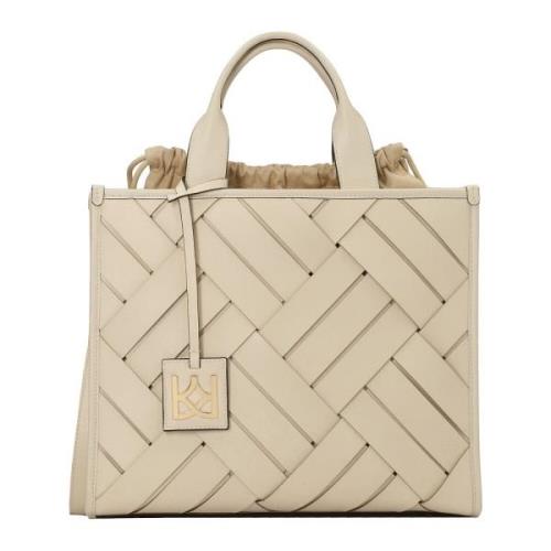 Gevlochten leren tas Kazar , Beige , Dames