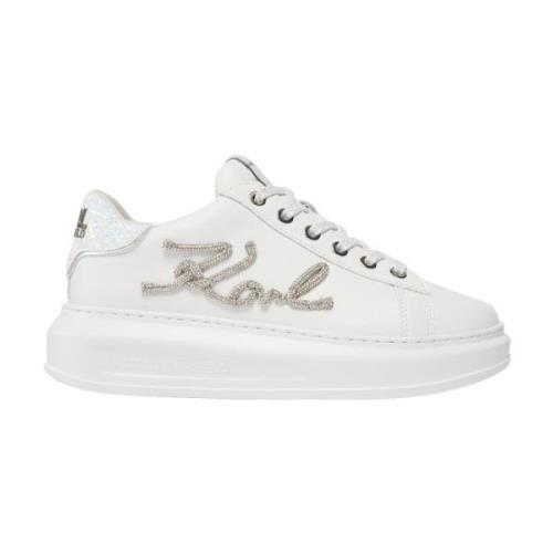 Witte Sneakers Kapri Mono Stijl Karl Lagerfeld , White , Dames