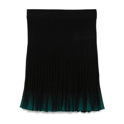 Zwarte Geribbelde Gebreide Ombré Geplooide Rok Emporio Armani , Black ...