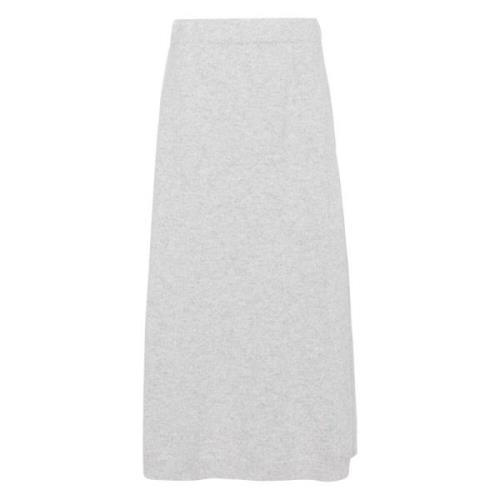 Midi Gebreide Rok Brunello Cucinelli , Gray , Dames