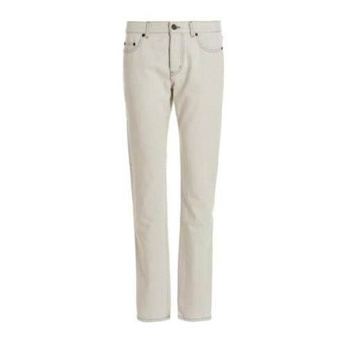 Grijze Katoenen Jeans Ss22 Saint Laurent , Gray , Heren