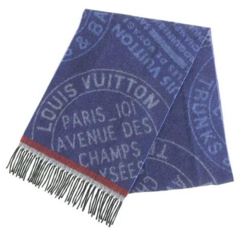 Pre-owned Canvas scarves Louis Vuitton Vintage , Blue , Dames