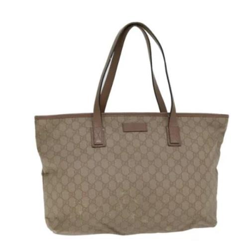 Pre-owned Leather totes Gucci Vintage , Beige , Dames