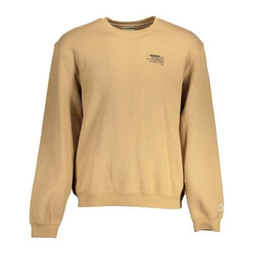 Beige Sweatshirt met lange mouwen en ronde hals Guess , Beige , Heren