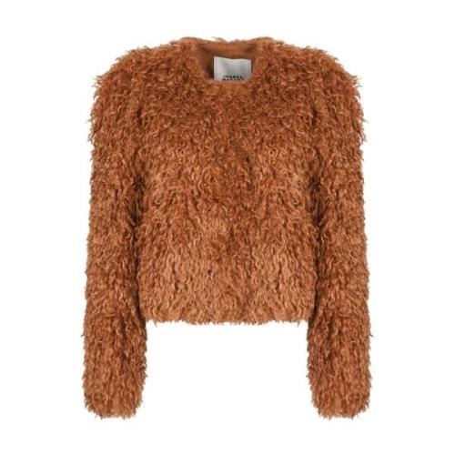 Bruine Faux-Fur Faustine Jas Isabel Marant , Brown , Dames