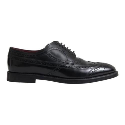 Zwarte Leren Oxford Wingtip Formele Schoenen Dolce & Gabbana , Black ,...