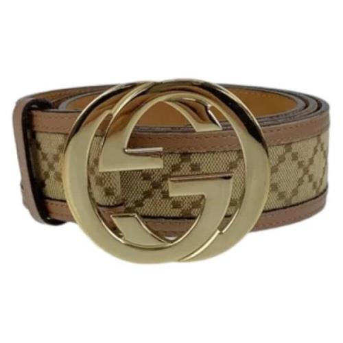 Pre-owned Canvas belts Gucci Vintage , Beige , Dames