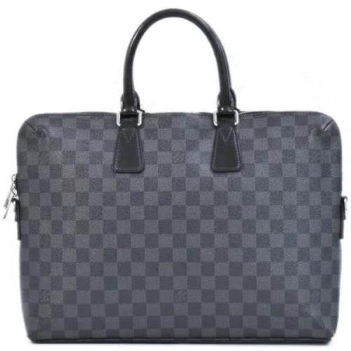 Pre-owned Canvas briefcases Louis Vuitton Vintage , Gray , Dames