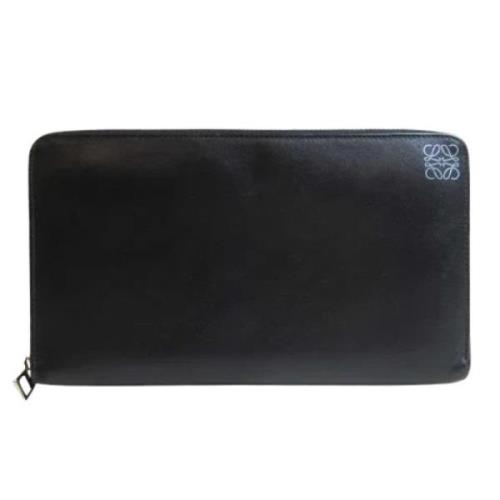 Pre-owned Leather wallets Loewe Pre-owned , Black , Dames