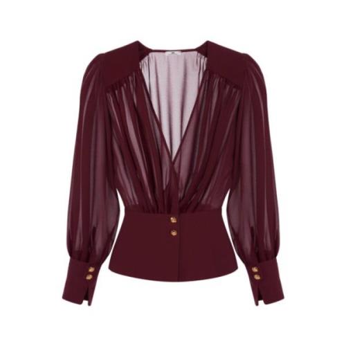 Stijlvolle Blouses Collectie Elisabetta Franchi , Red , Dames