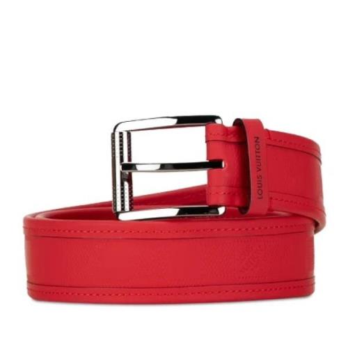 Pre-owned Leather belts Louis Vuitton Vintage , Red , Dames