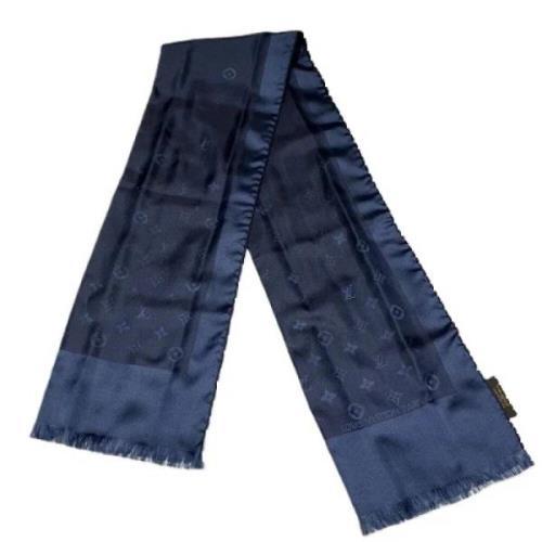 Pre-owned Canvas scarves Louis Vuitton Vintage , Blue , Dames