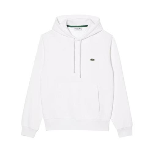 Witte Zip Sweater Sportieve Casual Stijl Lacoste , White , Heren