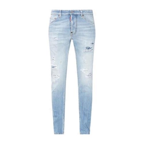 Denim Jeans met Vernietigd Effect Dsquared2 , Blue , Heren