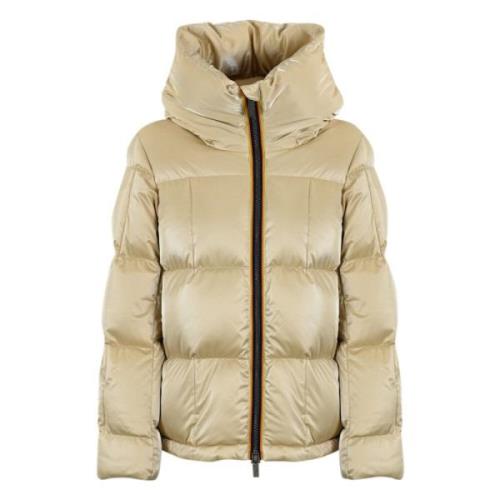 Gewatteerde damesjas met capuchon K-Way , Beige , Dames