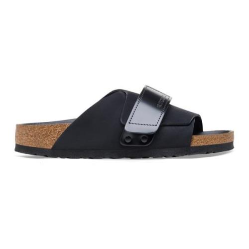 Zwarte Nubuck Kyoto Sandalen Birkenstock , Black , Dames