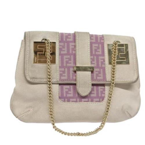 Pre-owned Suede handbags Fendi Vintage , Beige , Dames