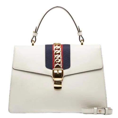 Pre-owned Leather handbags Gucci Vintage , White , Dames