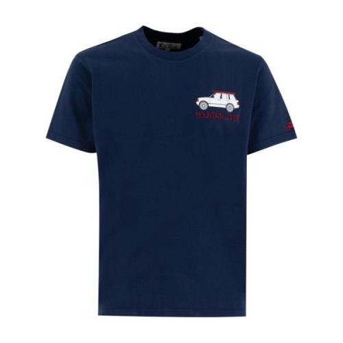 Geborduurde Crew Neck T-shirt MC2 Saint Barth , Blue , Heren