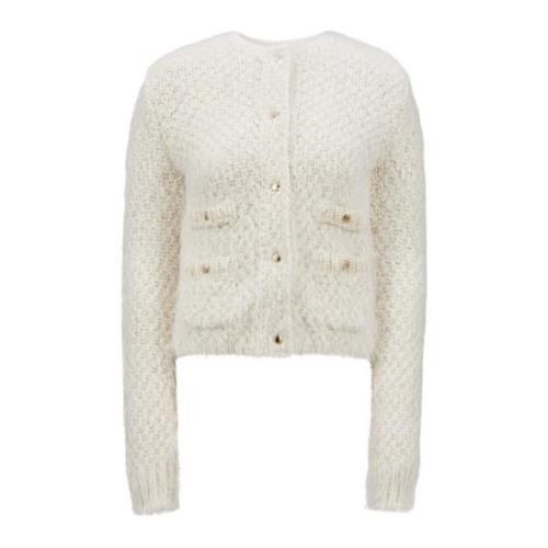 Stijlvolle Gebreide Cardigan Sweater Moncler , Beige , Dames