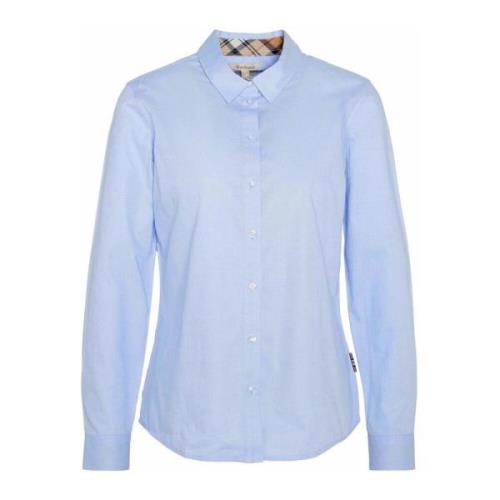 Elegante Oxford Katoenen Overhemd met Vrouwelijke Details Barbour , Bl...