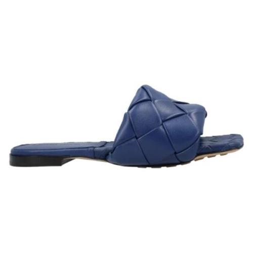 Leather sandals Bottega Veneta , Blue , Dames