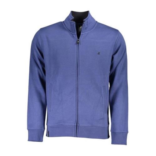 Blauwe Geborduurde Zip-Up Sweater U.s. Polo Assn. , Blue , Heren