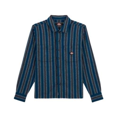 Blauw Gestreept Shirt van Wolmix Dickies , Blue , Heren