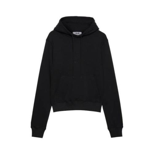 Zwarte hoodie met tonaal logo Msgm , Black , Heren