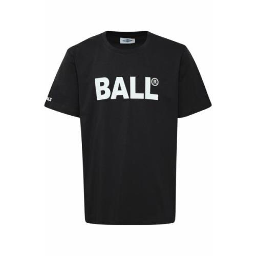 Zwarte Heren T-shirt met Logo Ball , Black , Dames