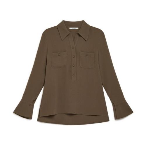 Elegante Crepe Shirt Maliparmi , Green , Dames