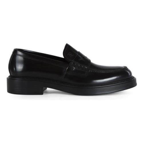 Leren Loafers met Ingeprint Logo Fabi , Black , Heren