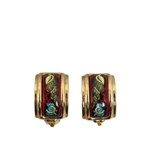 Pre-owned Metal earrings Hermès Vintage , Yellow , Dames