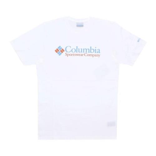 Valley Grafisch Tee Wit Heren T-Shirt Columbia , White , Heren