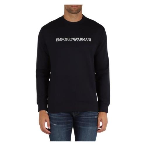 Katoen Modal Sweatshirt Essential Logo In reliëf Emporio Armani , Blue...