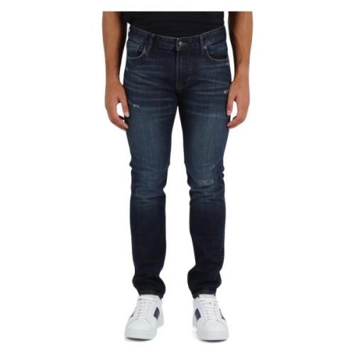 Slim Fit Jeans met Vijf Zakken Emporio Armani , Blue , Heren