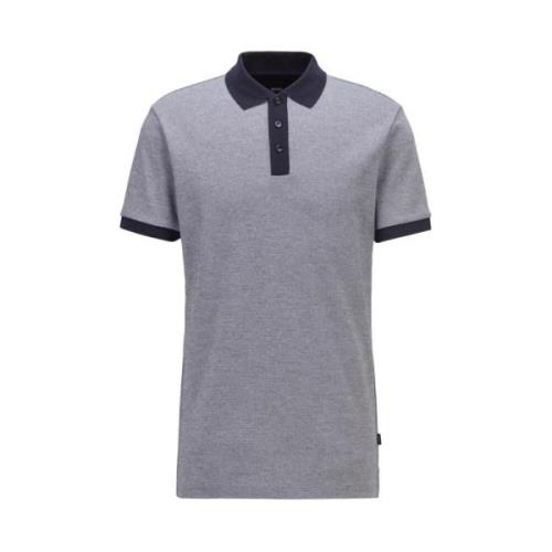 Katoenen polo met micro patroon contrast Hugo Boss , Blue , Heren