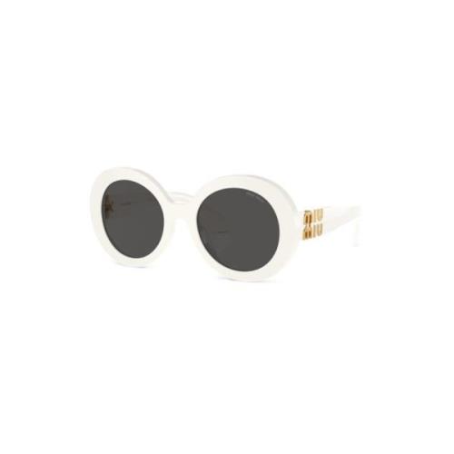 Witte zonnebril met originele koffer Miu Miu , White , Dames