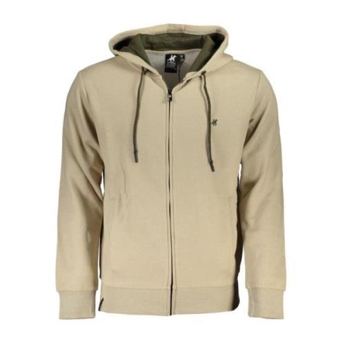 Beige Hoodie met Rits en Borduursel U.s. Polo Assn. , Beige , Heren