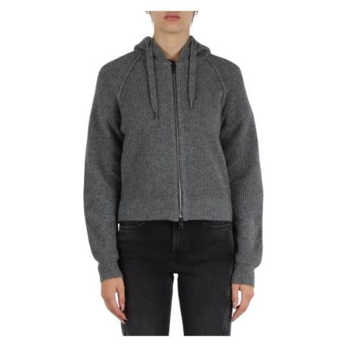 Hooded wolblend vest met rits Replay , Gray , Dames