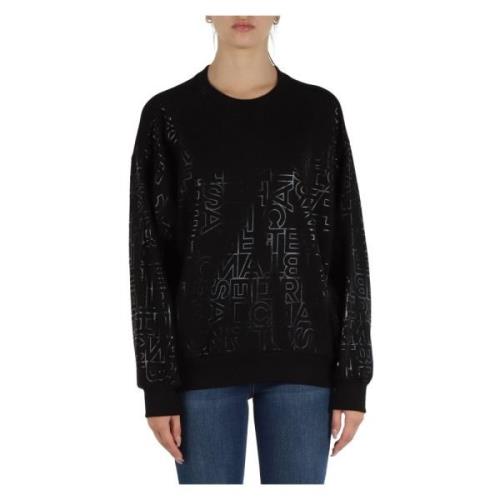 Logo Print Katoenen Sweater Elisabetta Franchi , Black , Dames