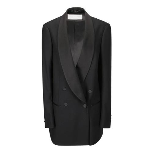 Elegante Tuxedo Jacket met Satijnen Revers Dries Van Noten , Black , D...