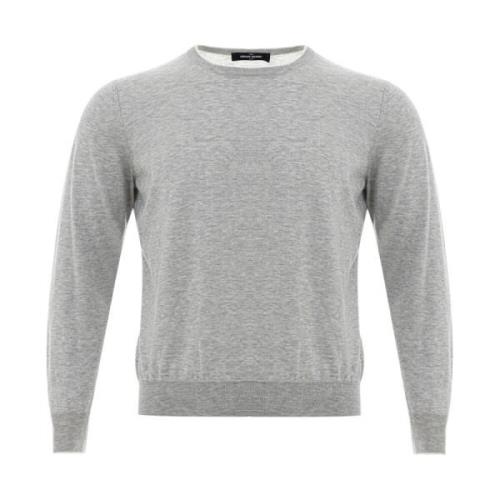 Zijden Crewneck Sweater Gran Sasso , Gray , Heren