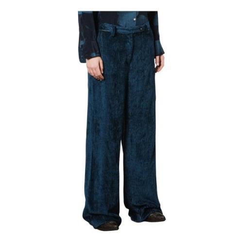 Fluwelen Jongensbroek met Zakken Massimo Alba , Blue , Dames