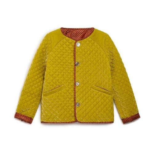 Gewatteerd Velvet Kort Jack Maliparmi , Yellow , Dames